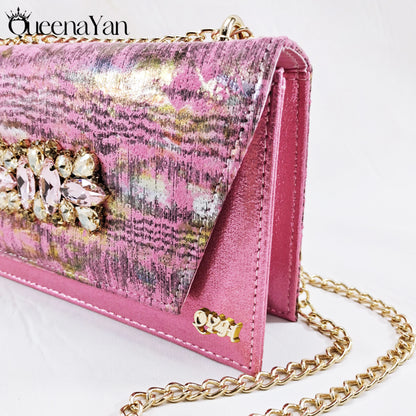 New Women High-Heel Shoes Elegant Wine Rhinestone Metallic Diamond Accents Paired with Match Handbag Exquisite Special-Material