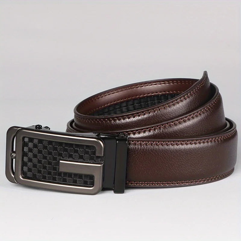 Versatile Men's Leather Belt With Micro Adjustable Feature, Ideal For Dressing Up Any Outfit, Great Gift Option For Any Occasion