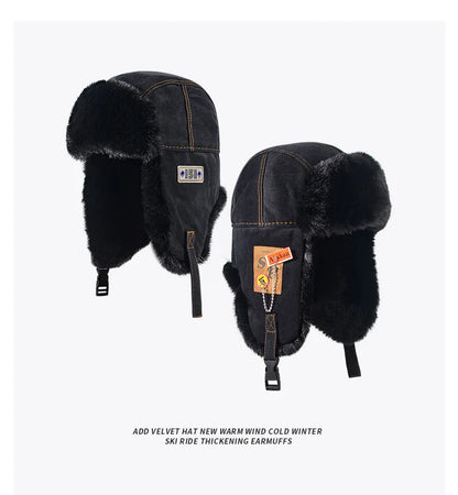 Bomber Hat Men Women Thick Warm Russian Ushanka Fur Hat Fashion Male Female Winter Hat Black Grey Earflap Ski Russian Cap