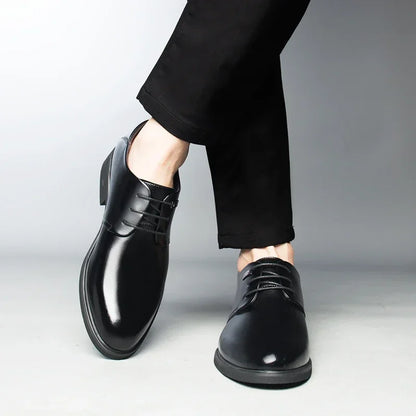 Height Increasing Shoes Man Hollow Breathable Taller Elevator Shoes 6CM Invisible Insole for Daily Men Heighten Wedding Shoes