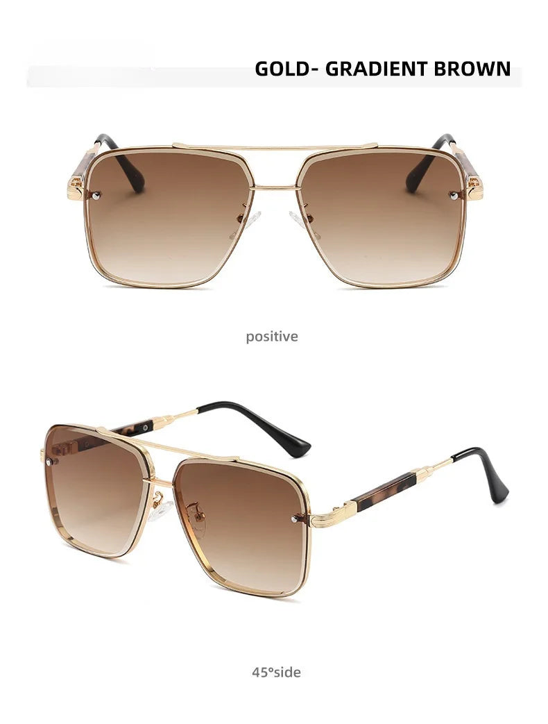 Square Sunglasses For Men 2024 Vintage Fashion Glasses Luxury Retro Sunglasses Women Trendy Vacation Shades Gafas De Sol Hombre