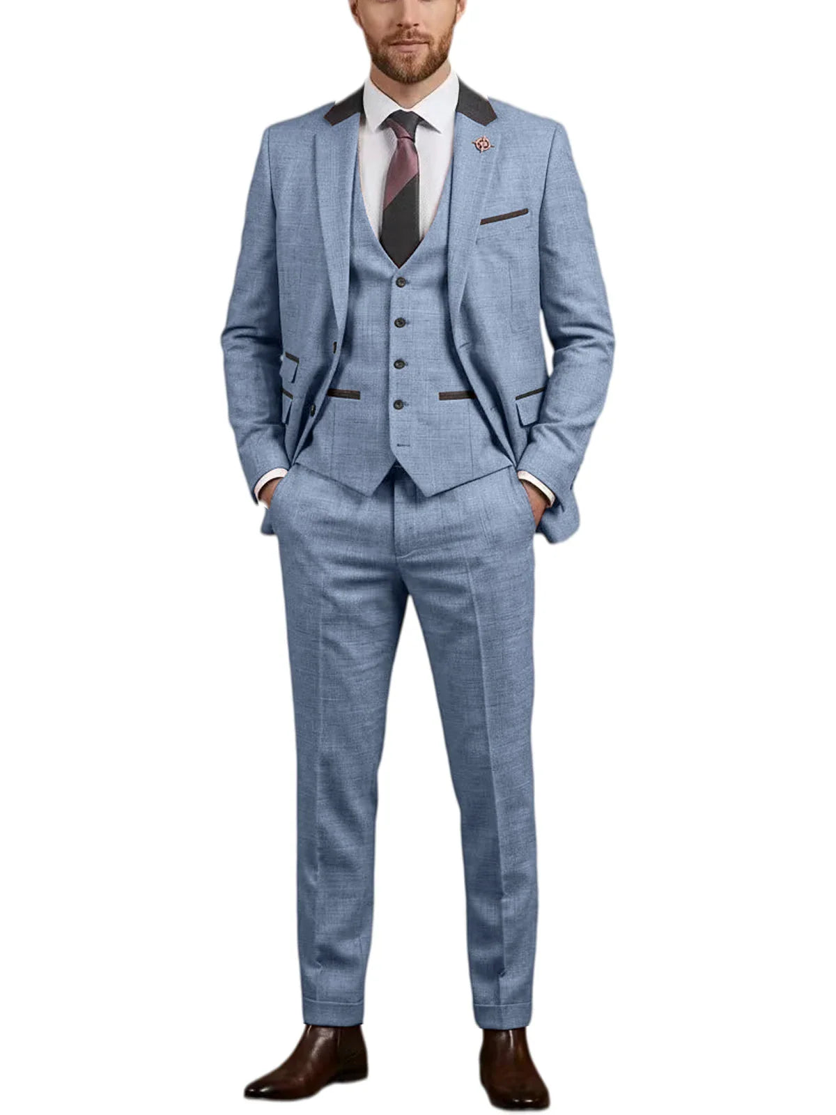 Men's Linen 3 Piece Suit Notch Lapel 2 Buttons Slim Fit Blazer Vest Pants Set Breathable Lightweight For Groom Business Casual