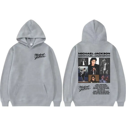 King of Pop Michael Jackson Tour Retro Hoodies Men's Clothing Harajuku Hip Hop Style Sweatshirts Casual Cozy Oversized Pullovers