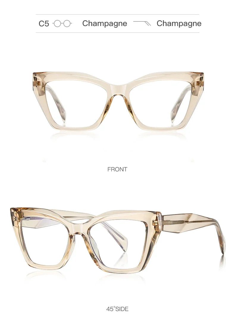 Fashion Personalized Glasses Anti-blue Light Cat Eye Reading Glasses Can Be Customized Prescription Ladies Eyeglasses 2167