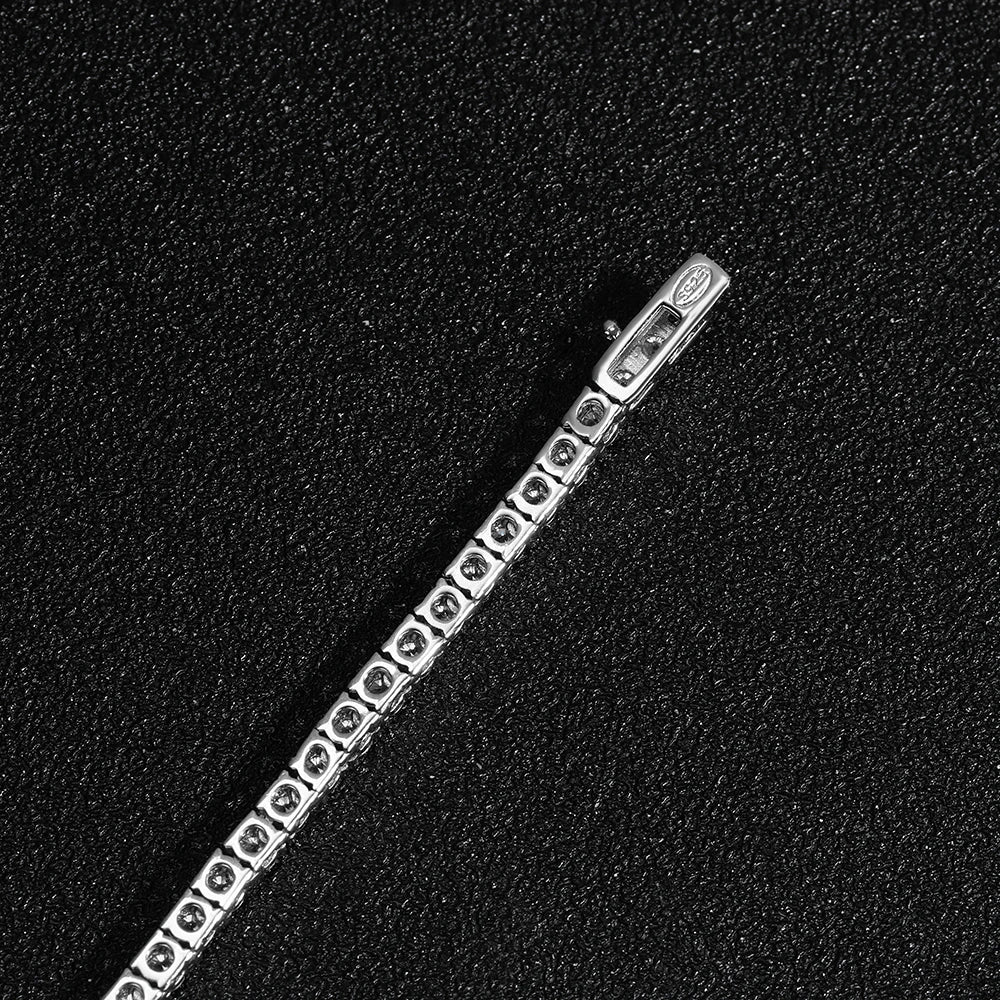 2-6.5mm Real D Color Moissanite Tennis Necklace for Women Men Sparkling Lab Diamond S925 Silver Neck Chain with GRA Jewelry Gift