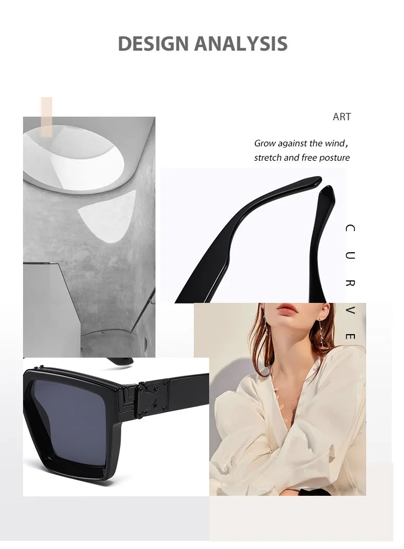 Millionaire Sunglasses For Men Vintage Square Fashion Glasses Luxury Retro Sunglasses Women Trending Punk Gafas De Sol Lentes