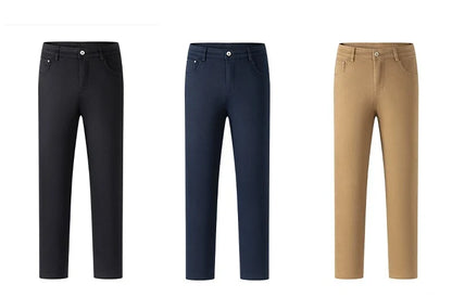 High Quality Lyocell Jeans Men Spring Autumn New Fashion Straight Long Pants Soft Business Brand Classic Stretch Denim Trousers