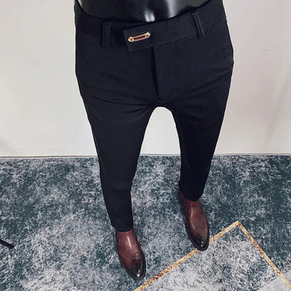 2025 Spring and Summer New Men's Casual Business Dress Pants Fashion Social Solid Wedding Party Suit Pants Slim Fit Suit Pants