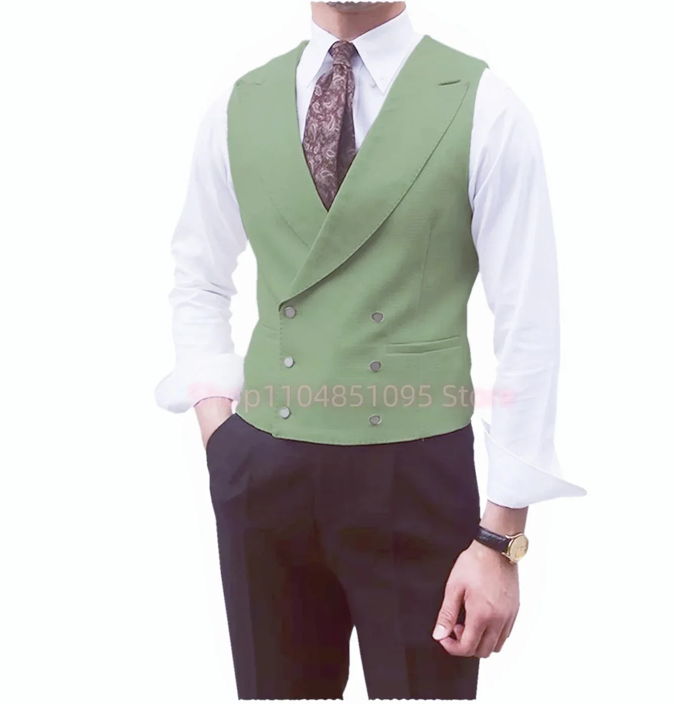 Fashion Solid Vests for Men Casual Style Sleeveless Male Fashion Waistcoat 1 Piece Slim Fit Beach Prom Party Suits Vest