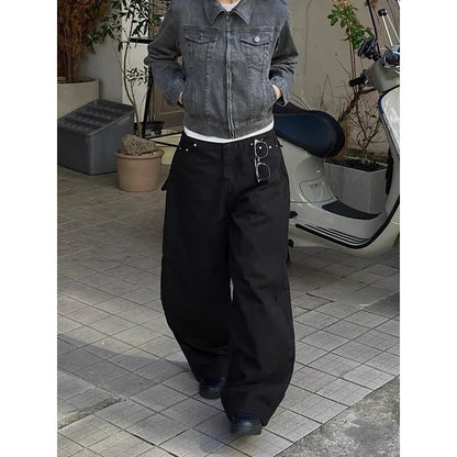 Women Baggy Jeans Dark Academia Cyber Punk Designer Harajuku Denim Pants Goblin Core Grunge Wide Fit American Retro Y2K