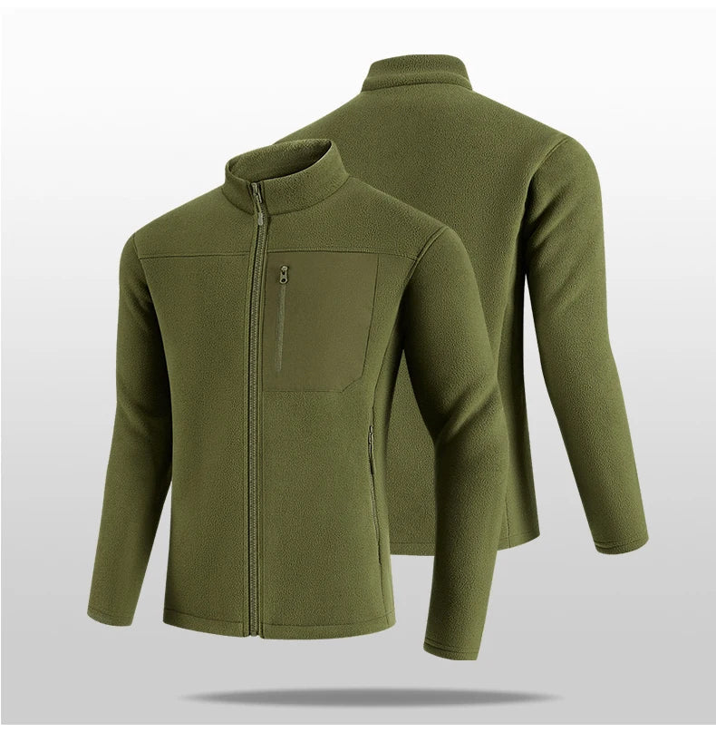 Men's Fluffy Stand Collar Long Sleeve T-Shirt for Skiing & Casual Wear