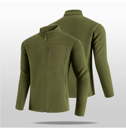Men's Fluffy Stand Collar Long Sleeve T-Shirt for Skiing & Casual Wear