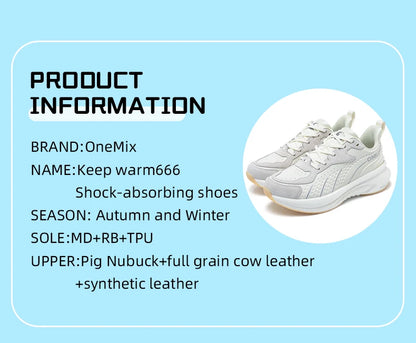 2025 Winter Training Running Shoes for Men Sport Shoes Leather Warm Wear-resistant Female Jogging Shoes Walking Sneakers