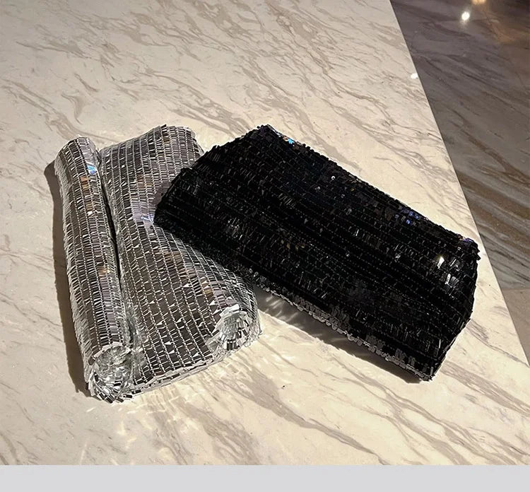 Women Envelope clutch bag Fashion shiny Sequins ladies Clutches Party lady evening bags handbag