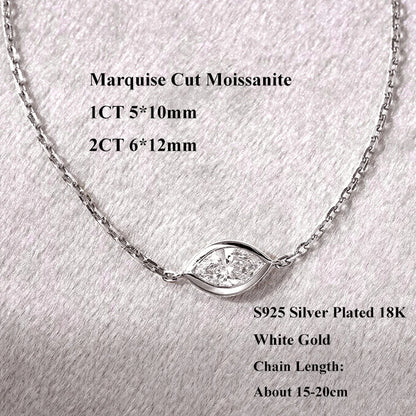 1/2CT Bezel Set Pear Oval Cut Moissanite Solitaire Link Bracelet Women S925 Silver Dainty Diamond Bridal Wrist Chain Gift