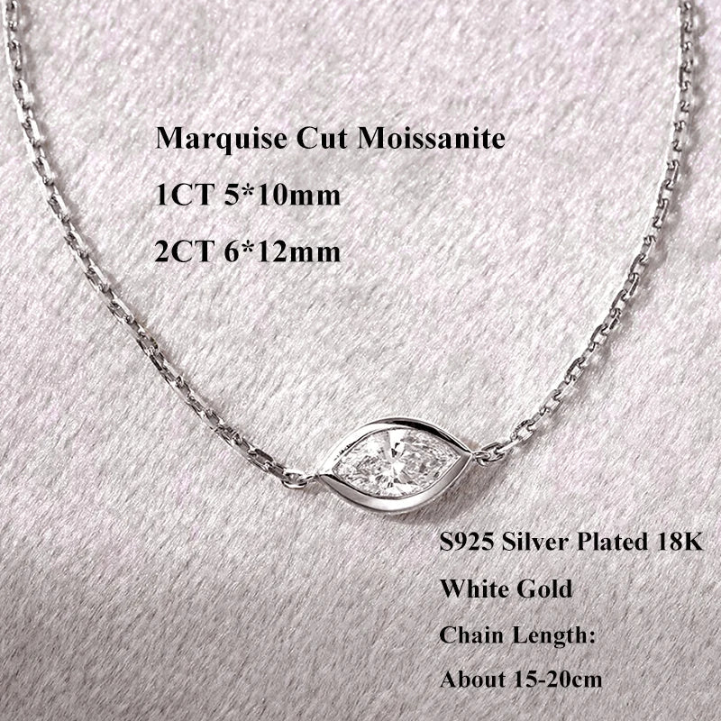 1/2CT Marquise Pear Cut Moissanite Solitaire Link Bracelet Women s925 Silver Bezel Setting Lab Diamond Bridal Wrist Chain