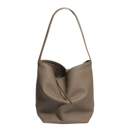 Bucket Bag Large Women's Bag Tote Bag Shoulder Bag Luxury Designer Genuine Leather Handbag Japanese Popular Bag Soft Row
