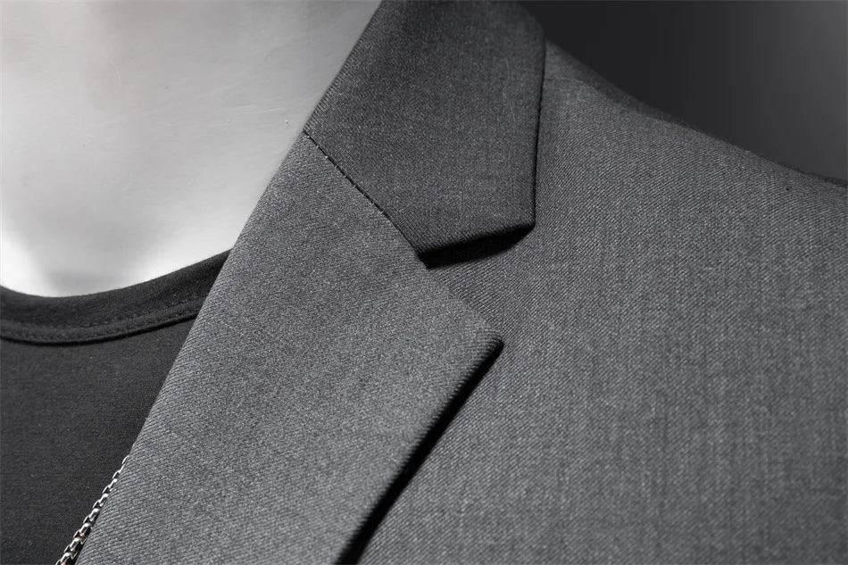Plus Size 6XL-M Fashion Mens Solid Color Suit Jacket High Quality Business Slim Fit Casual Blazers Formal Social Wedding Tuxedo