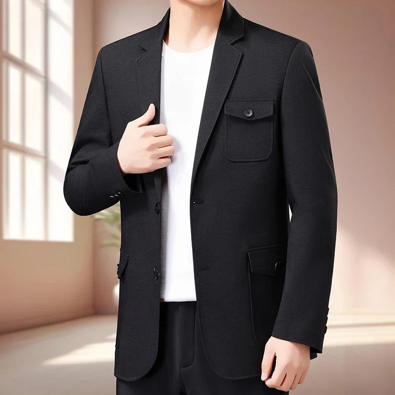 Spring Autumn High Quality Blazer Men Trend Slim Fit Breathable Suit Jackets Male Cotton Business Casual Solid Blazers Suit Coat