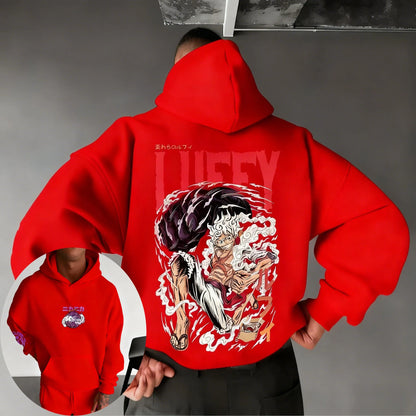 One Piece Men's Hoodie Sweatshirt Monkey D. Luffy Japan Anime Spring Autumn and Winter Boys Long-sleeved Parent-child Outfit