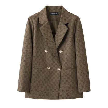 Casual Plaid Women's Suit Jacket Spring Autumn New Style Large Size Street Style Top Quality Polyester Commute Style Fashionable