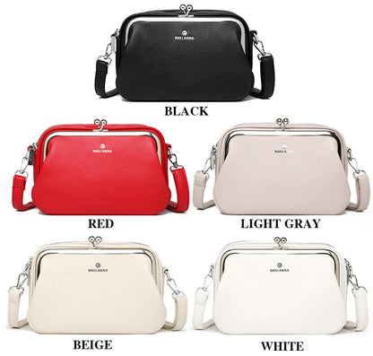 Elegant Shoulder Bag for Women Soft Leather Crossbody Bags Designer Multiple Pockets Messenger Bag Ladies Purses and Handbags