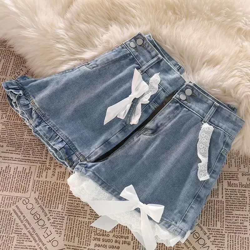 Blue High Waist Denim Shorts for Women Youthful Cheap Classic Stretchy Kpop Japanese 2000s Style Hot XL Short Jean Pants Woman