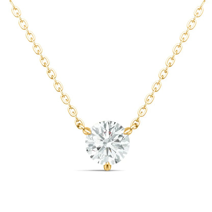 1CT 2CT 3CT Moissanite Necklace for Women Round Cut Lab Diamond 100% 925 Sterling Silver Classic 3 Claws Pendant Wedding Jewelry