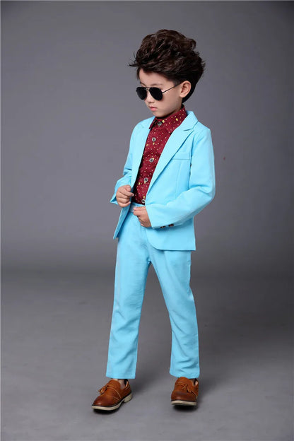 Wedding Suit For Boys Children Jacket Pants 2PCS Performance Formal Suit Kids School Graduation Suit Girl Piano Ceremony Costume