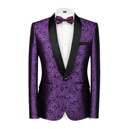 2026 New Men's Pink Embroidered Suit Jacket, Wedding Party Dress Coat, Fashionable Slim Male Blazers, Asian Size M-5XL 6XL