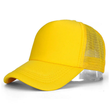 Mesh Baseball Cap Adjustable Snapback Hats For Women Men Unisex Hip Hop Trucker Cap Dad Hat Sponge Soft Breathable Black