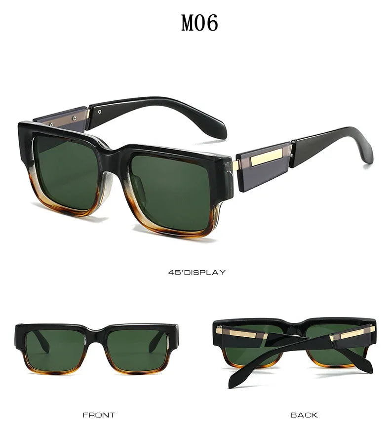 Retro Sunglasses Women Trendy Vintage Square Sunglass Men Fashion Glasses Shades Luxe Lunette Soleil Femme Gafas De Sol Hombre