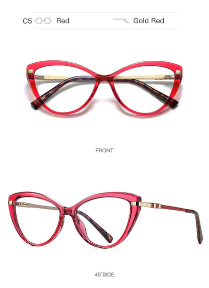 New Cat Eye Optical Glasses Women Myopia Prescription Glasses Hyperopia Reading Glasses Anti Blue Light Computer Eyewear