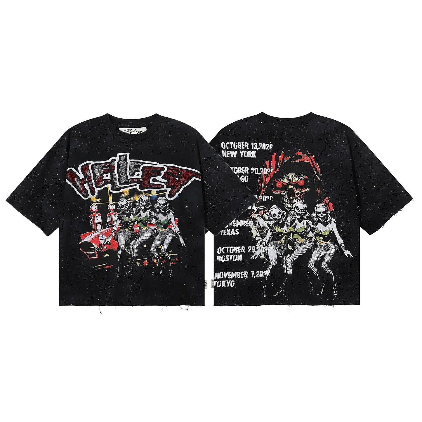 Shinning Bling Diamond Short Sleeve Cropped T-shirt for Men and Women Crew Neck Rhinestone Loose Cotton Summer Tshirts Oversized