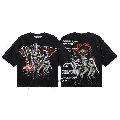 Shinning Bling Diamond Short Sleeve Cropped T-shirt for Men and Women Crew Neck Rhinestone Loose Cotton Summer Tshirts Oversized
