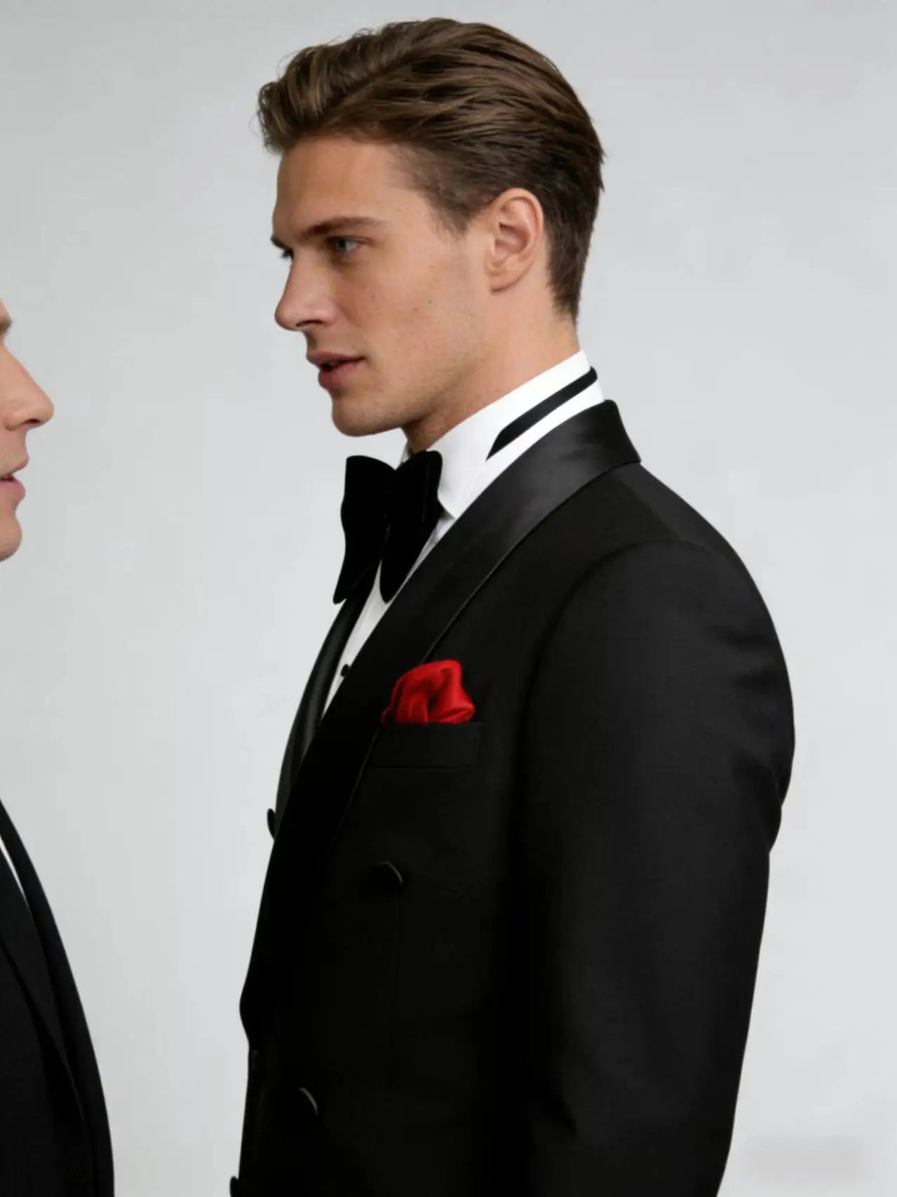 Men's Double Breasted Tuxedo Suit Slim Fit Shawl Lapel Formal Jacket & Pants Set for Wedding Party Prom