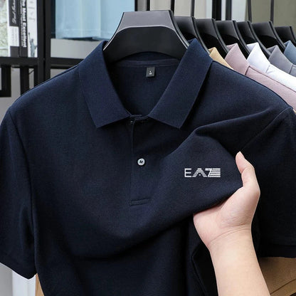 Luxury brand polo shirt short sleeved letter printed men's top summer 100% cotton comfortable breathable casual lapel T-shirt
