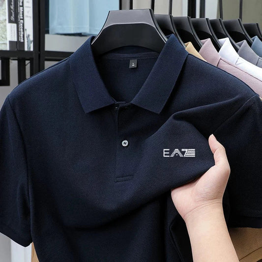 Luxury brand polo shirt short sleeved letter printed men's top summer 100% cotton comfortable breathable casual lapel T-shirt
