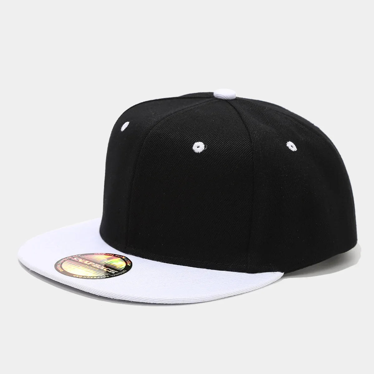 Blank Two Tone Snapback Cap Men Women Flat Brim Baseball Hat Color Block Hip Hop Streetwear Adjustable Plain Bboy Caps