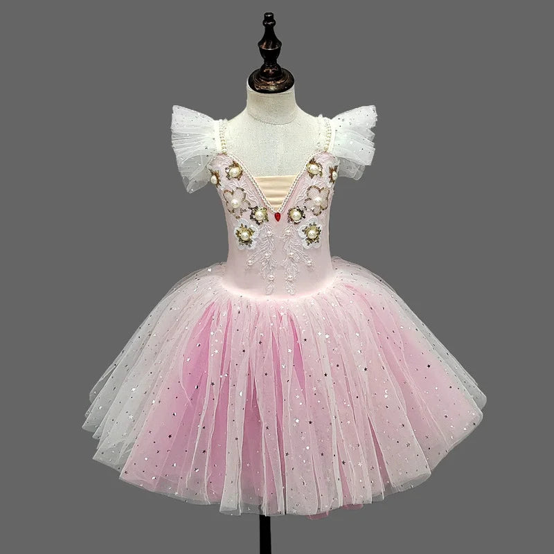 Children's Ballet Skirt Dance Girls Dress Tutu Performance Costume Flower Princess Ballet Girl Clothing Vestidos Kids Ballerine