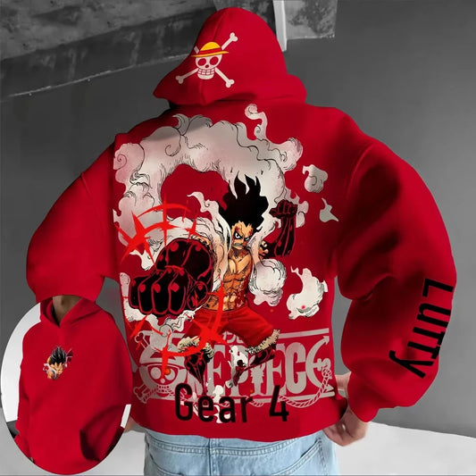 ONE PIECE Men's Hoodie Sweater Monkey D.luffy GRAR 4 Anime Spring and Autumn Boys Children's Long Sleeve Parent-Child WearWinter