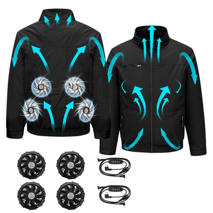 Smart Air Conditioned Jacket with Four Hole Fan Clothing Men's Outdoor Fishing Sun Protection Uniform Labor Protection Workwear