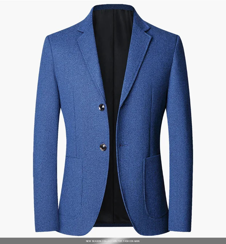 Brand 2026 Spring Elegant Blazer for Men Long Sleeve 2 Button Wedding Party Easy Care Business Blazers Suits Men