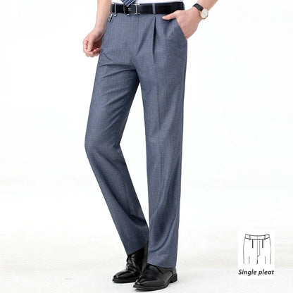 Brand New High-end Men's Wool Pants -Wool Blend Thin Fabric for Summer,Business Formal Dress Pants,Wool Blend Trousers