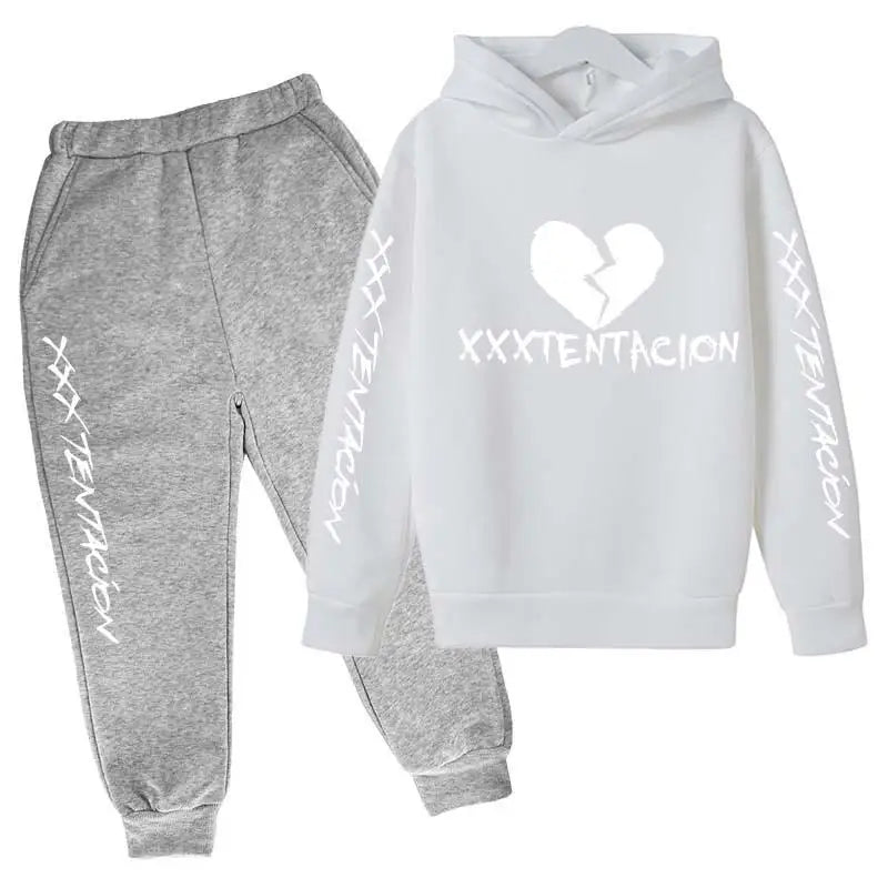 Kids Spring Hip Hop Star Print Tracksuits 4-14 Year Boys Girls Fashion Streetwear rap Hoodie+Pants Outfits Sets Children Clothes