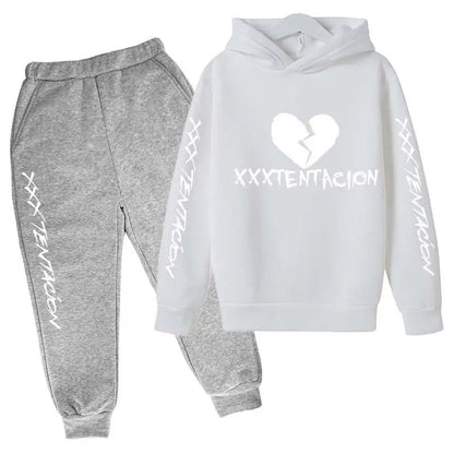 Kids Spring Hip Hop Star Print Tracksuits 4-14 Year Boys Girls Fashion Streetwear rap Hoodie+Pants Outfits Sets Children Clothes