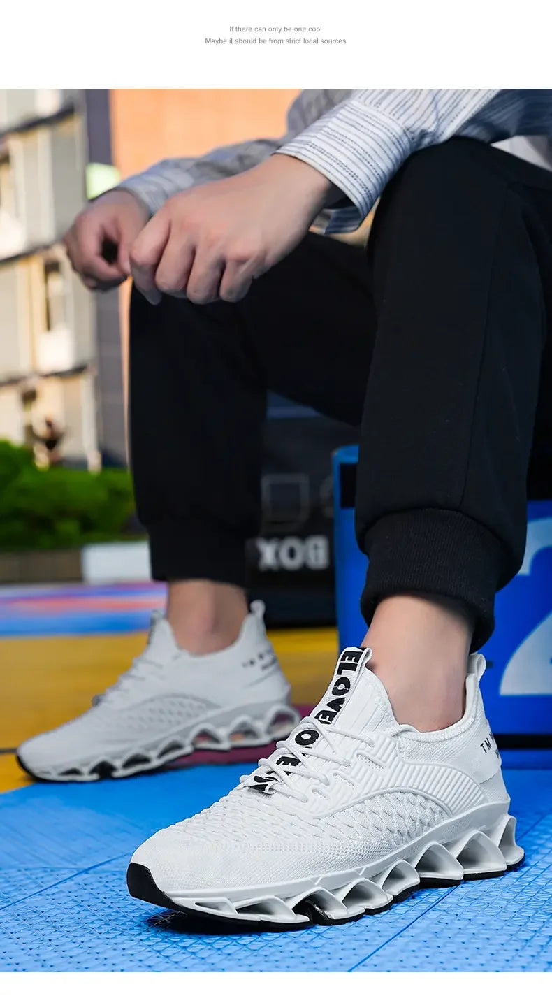 Men's Shoes Autumn Season New Soft Soled Simple Casual Sneakers Shoes Platform Mesh Breathable Lace Up Casual Running Shoes