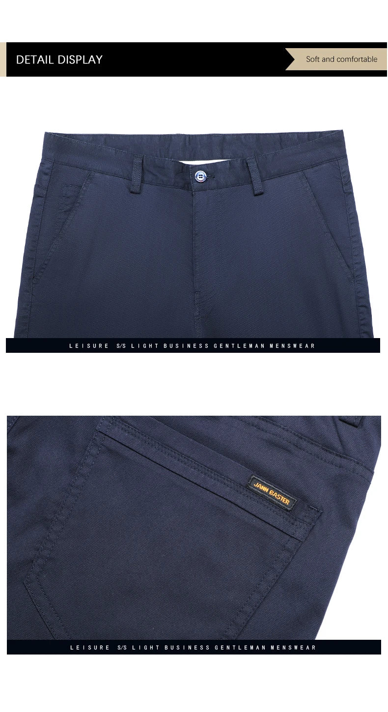 2024 Summer New Men's Business Thin Straight Casual Pants Classic Style cotton Stylish Stretch Luxury Trousers Male Brand