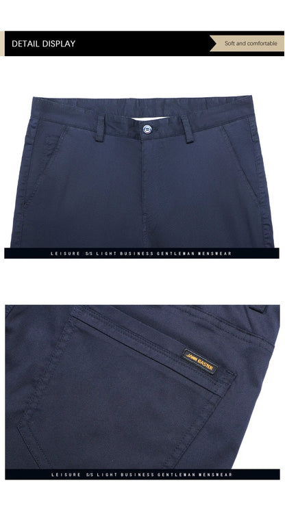 2024 Summer New Men's Business Thin Straight Casual Pants Classic Style cotton Stylish Stretch Luxury Trousers Male Brand