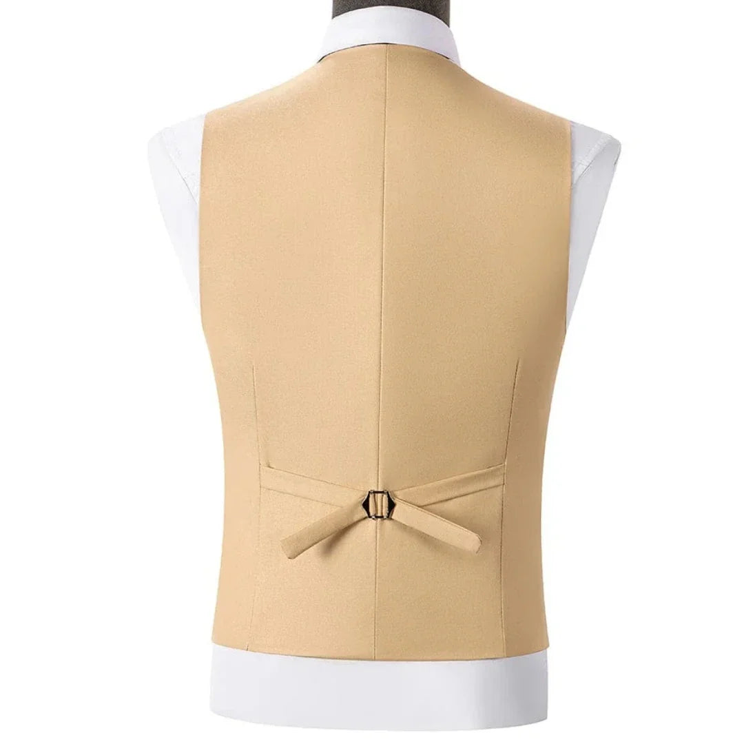 Men Vest Light Champagne With Lapel Solid Waistcoat For Wedding Banquet Prom Business Work Office Casual Daily Men Suit Vest